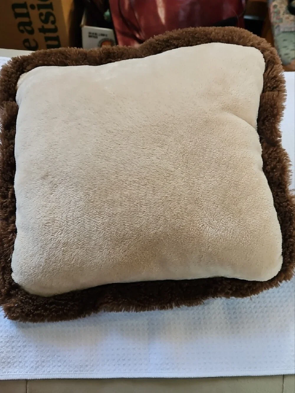 Cozy Plush Moose Pillow - Brown & Cream Accent